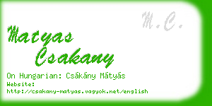 matyas csakany business card